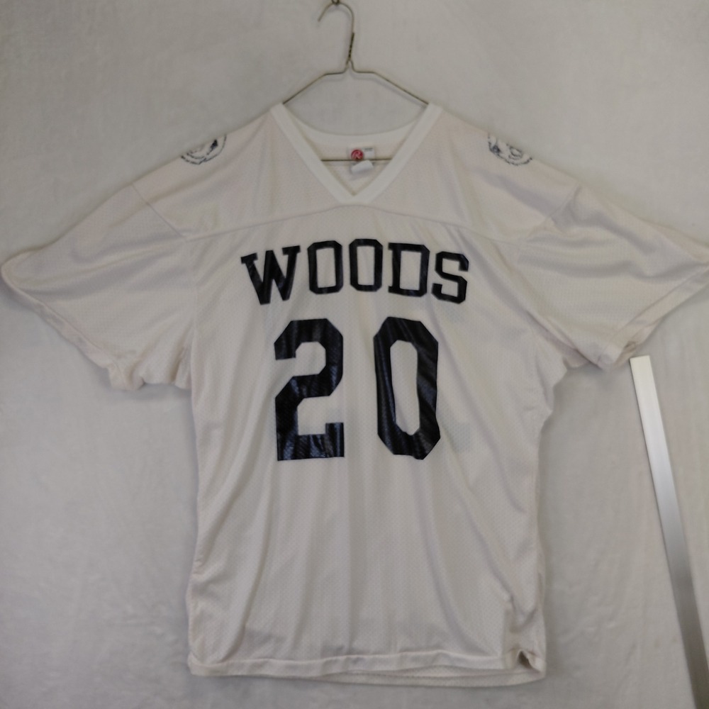 Vintage Rawlings White Mesh Football Jersey Woods 20 Wolverine Mascot Large